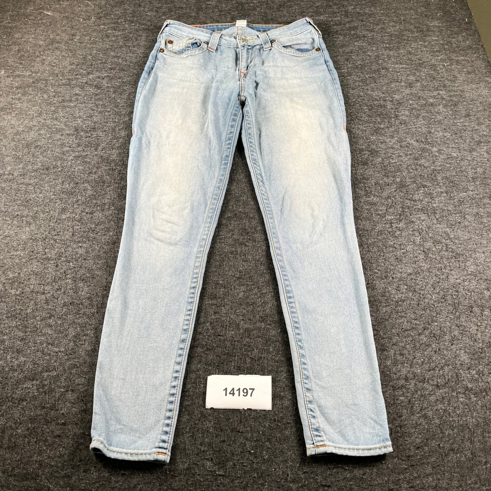 True Religion Curvy Skinny Jeans Womens 28 Blue Denim Cotton Light Wash Stretch
